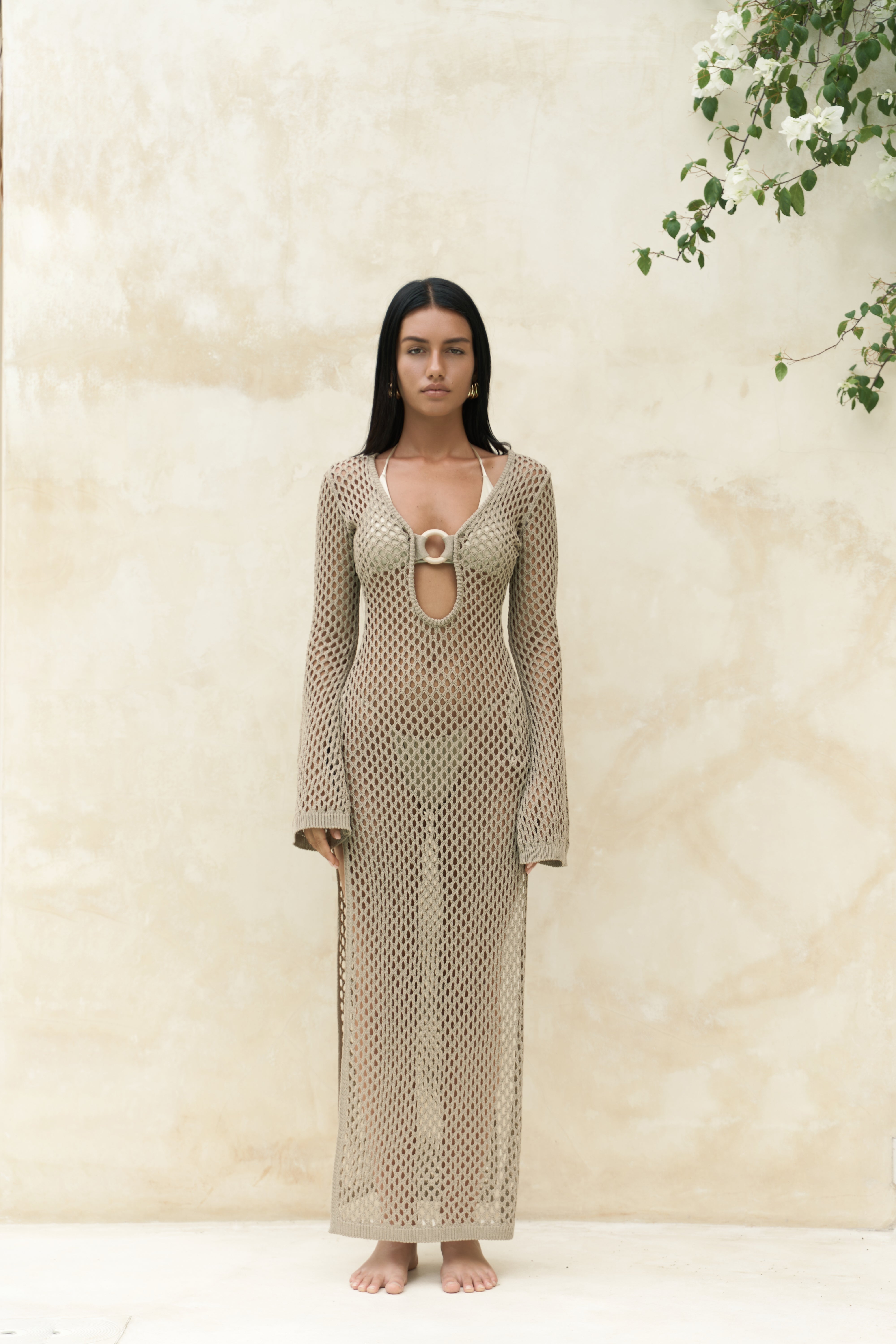 Open-Knit Maxi Dress