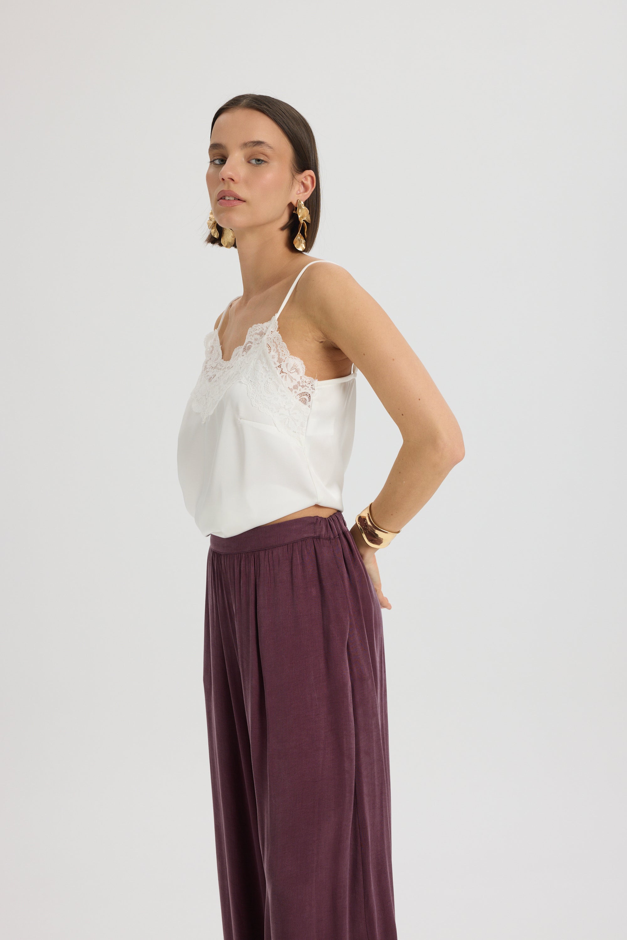 Draped Drawstring Trousers