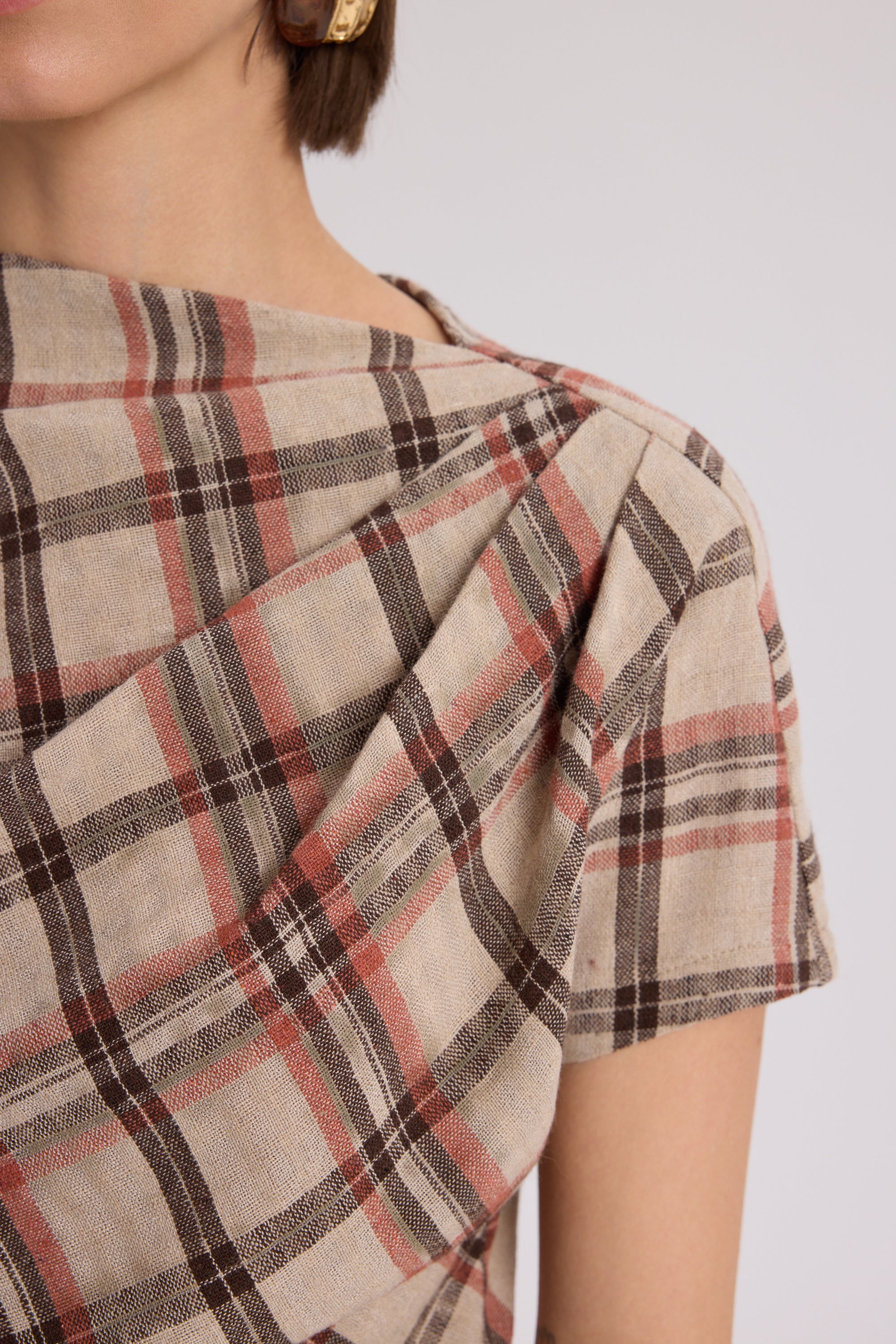 PETUNIA PLAID DRAPED SET