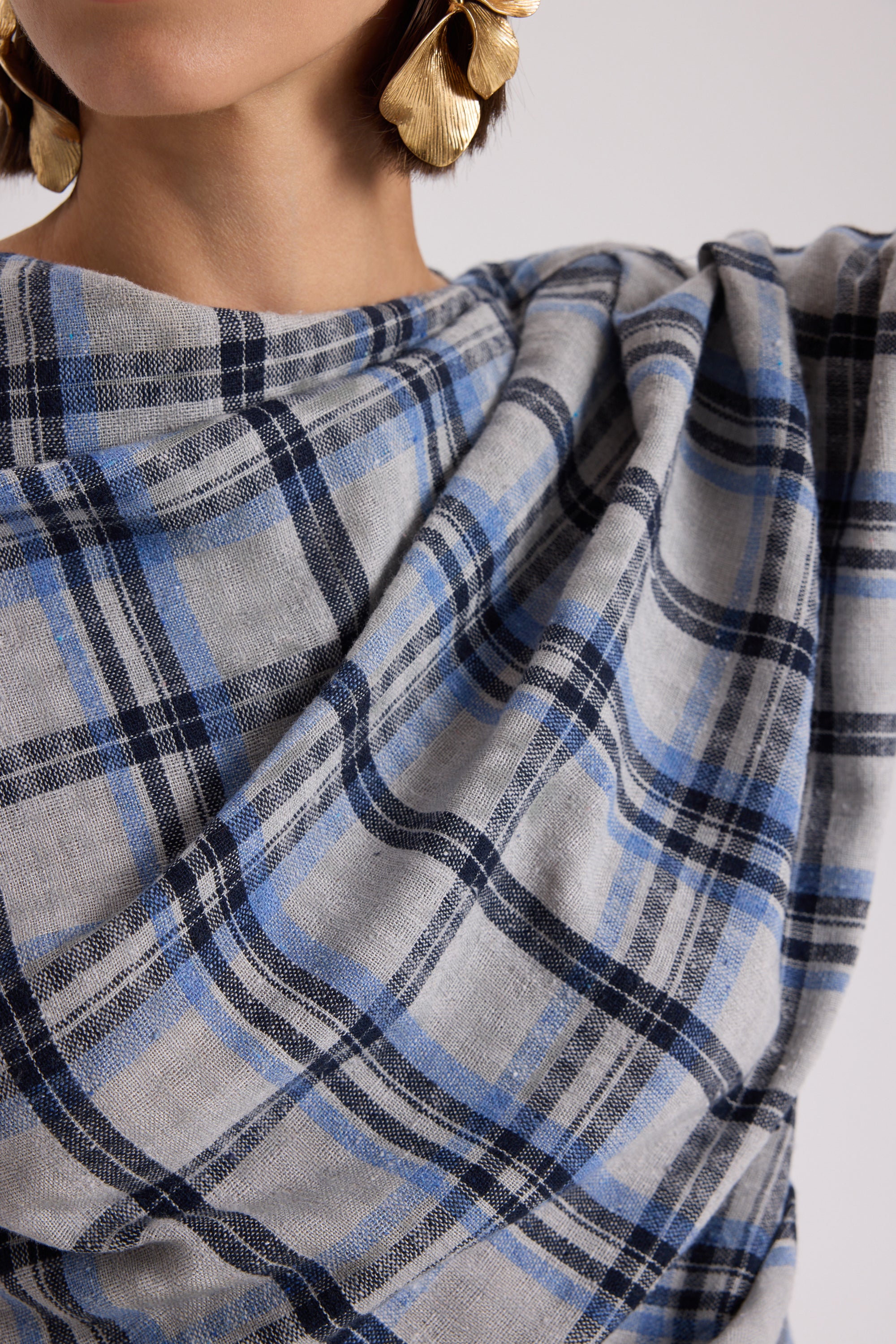 PETUNIA PLAID DRAPED SET