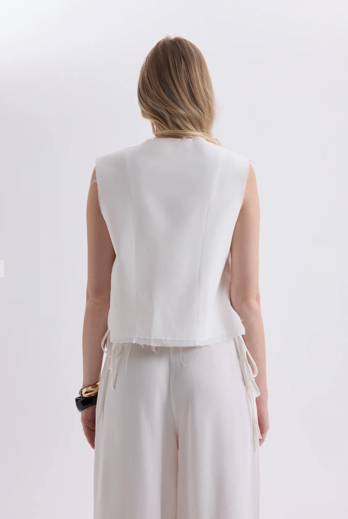 Tie-Front Vest & Wide-Leg Pant Set
