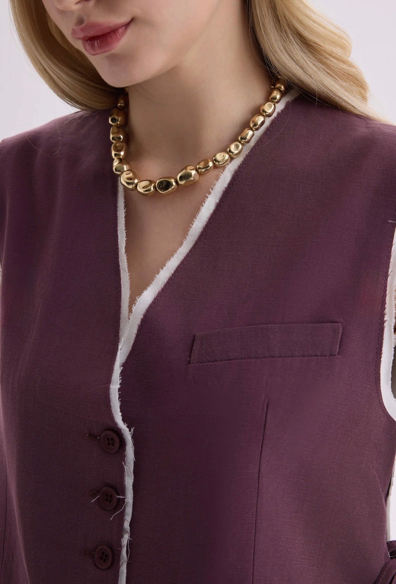 Tie-Front Vest & Wide-Leg Pant Set