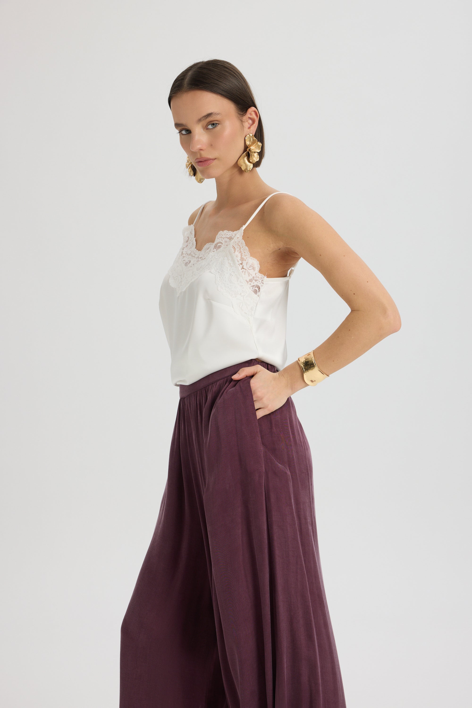 Draped Drawstring Trousers