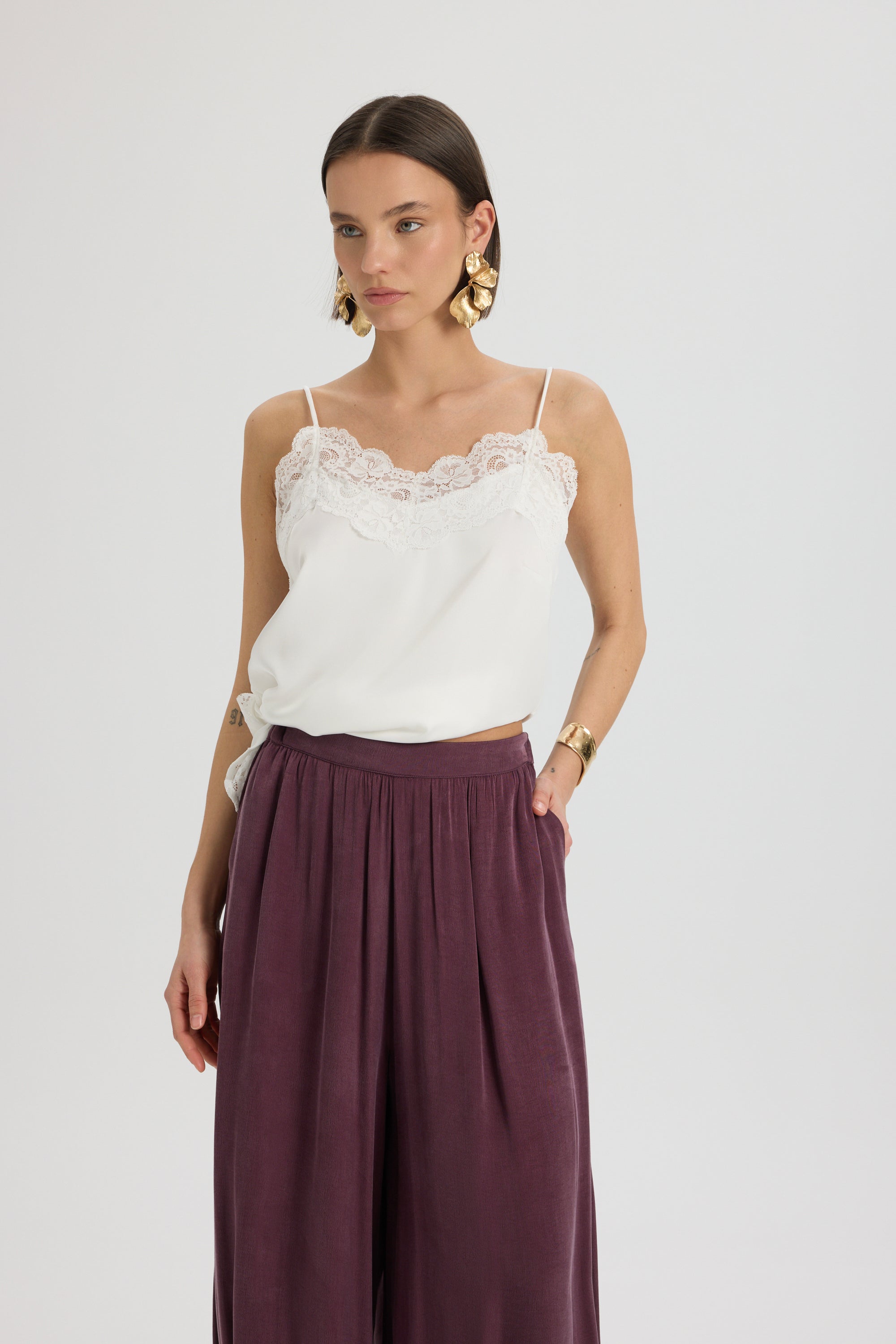 Draped Drawstring Trousers