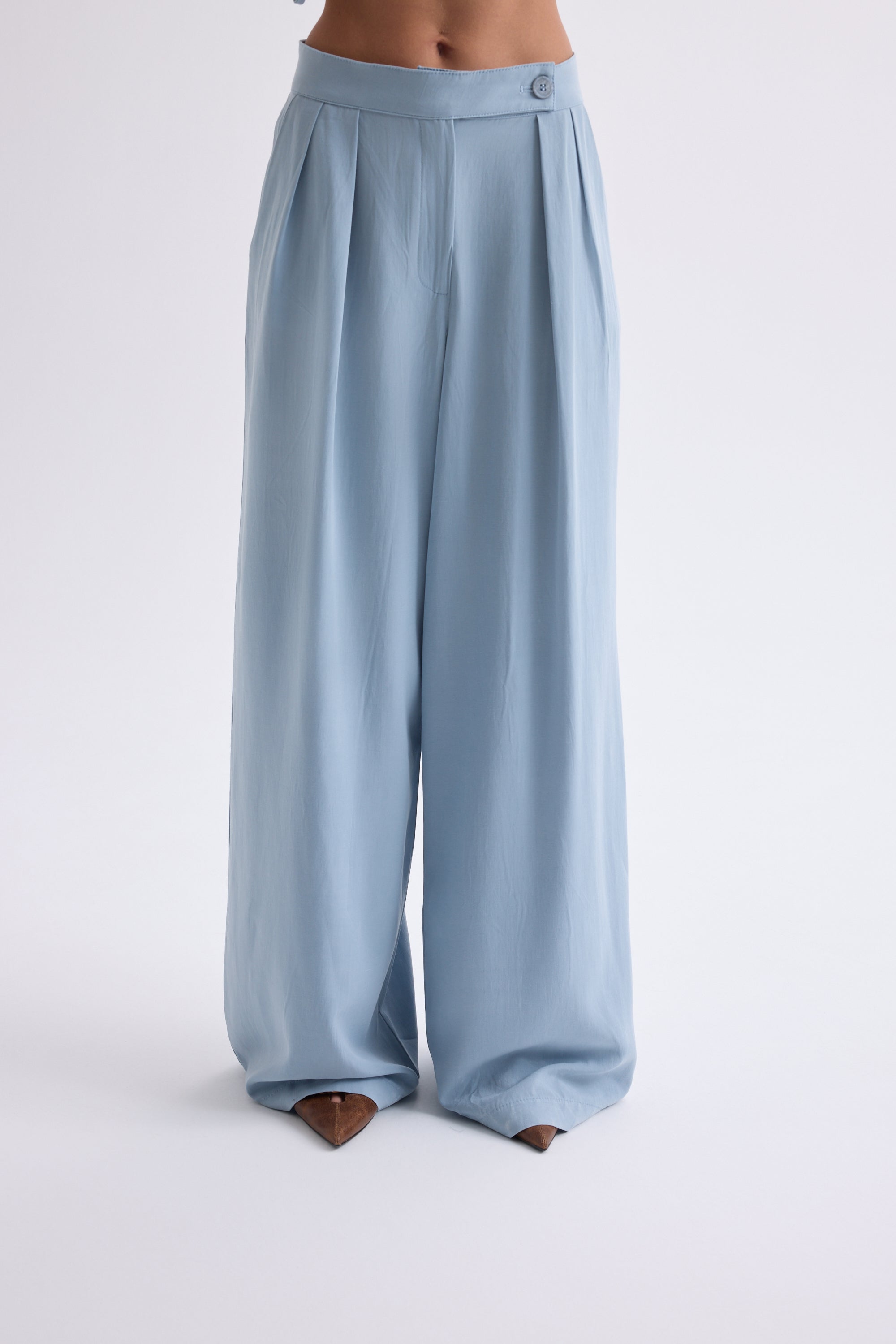 Tie-Front Vest & Wide-Leg Pant Set