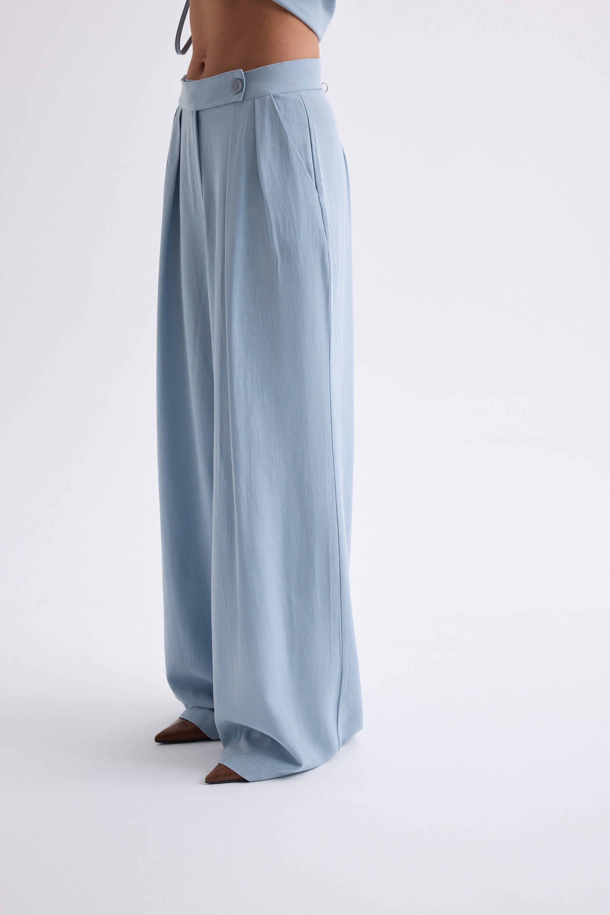 Tie-Front Vest & Wide-Leg Pant Set