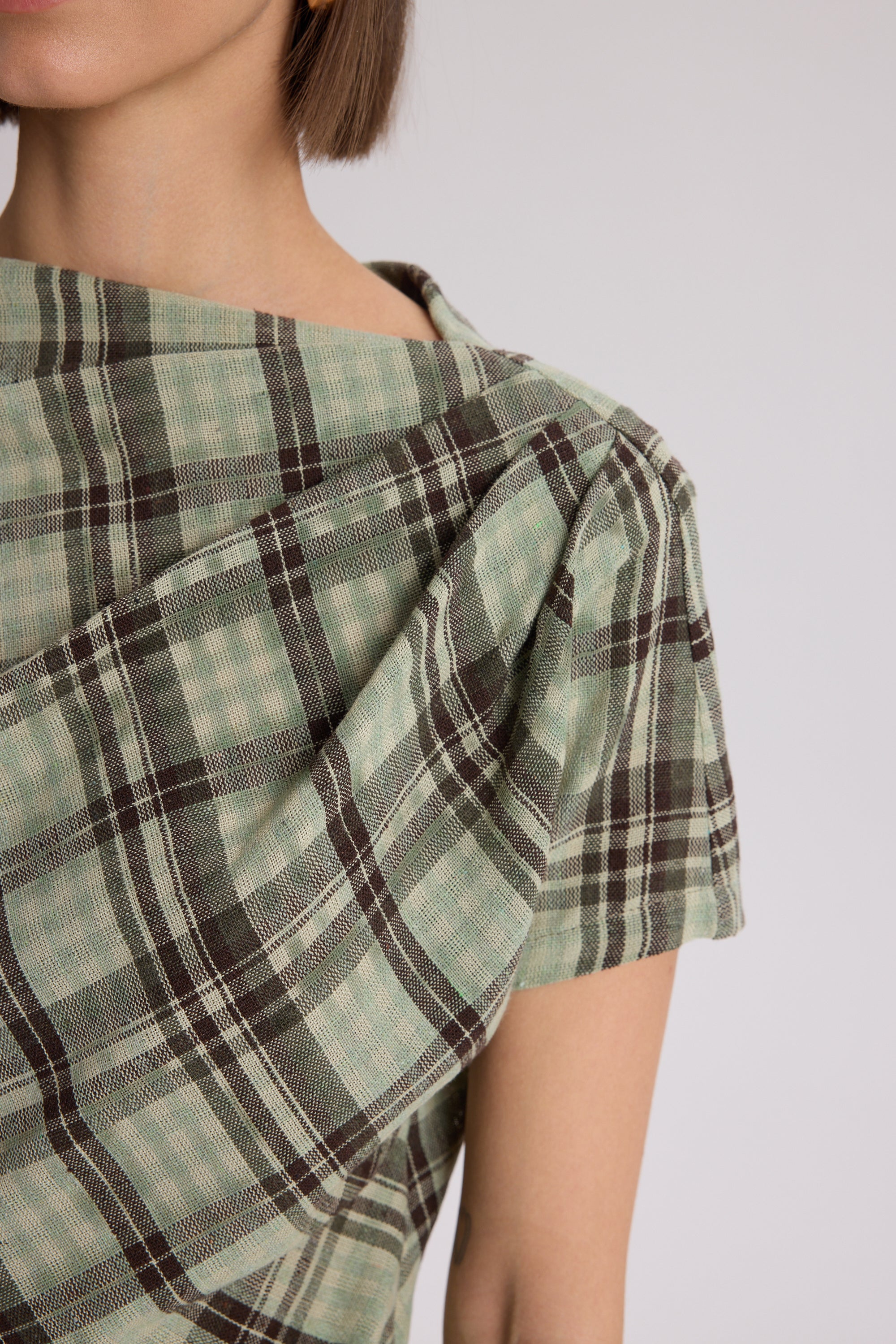 PETUNIA PLAID DRAPED SET