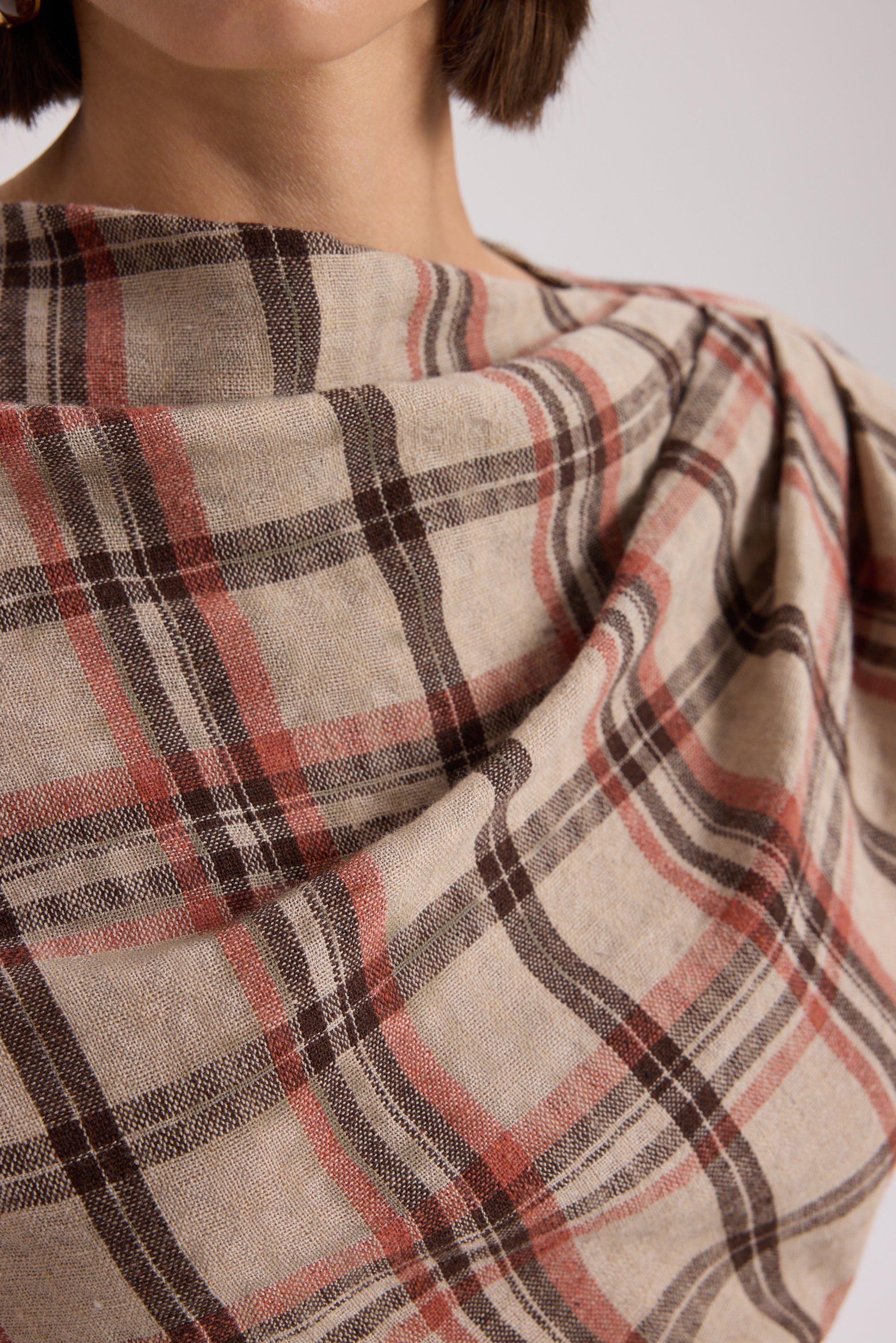 PETUNIA PLAID DRAPED SET