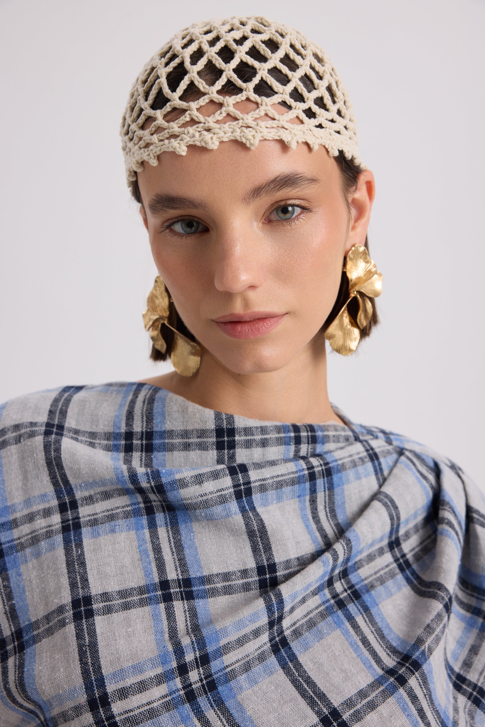PETUNIA PLAID DRAPED SET
