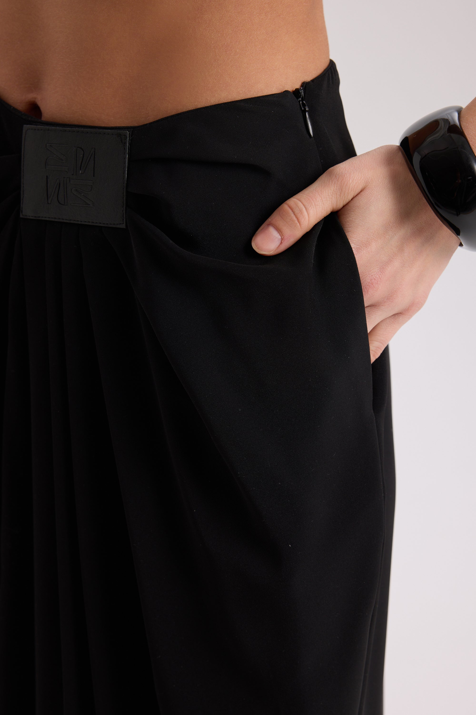Draped Wide-Leg Trouser