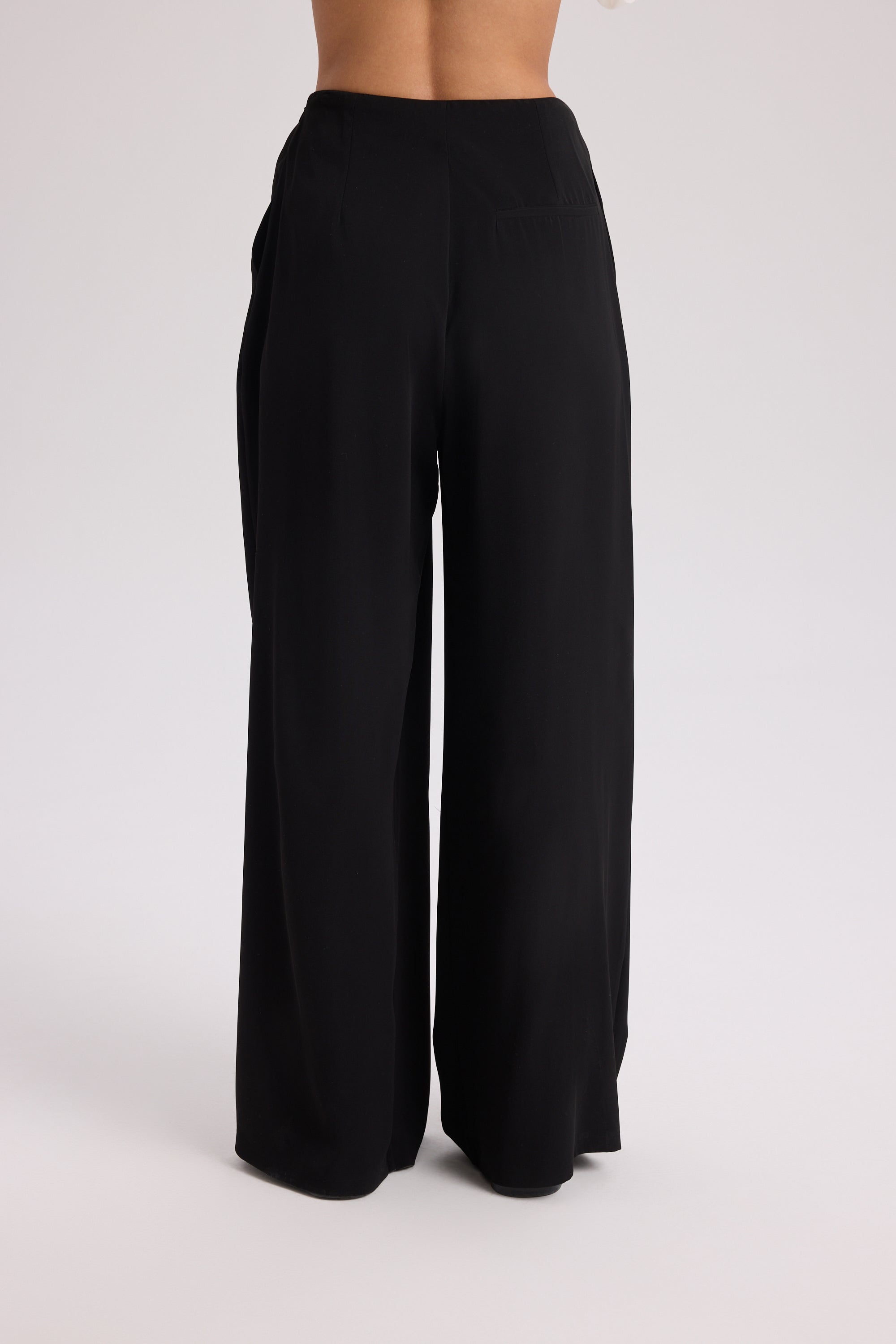 Draped Wide-Leg Trouser